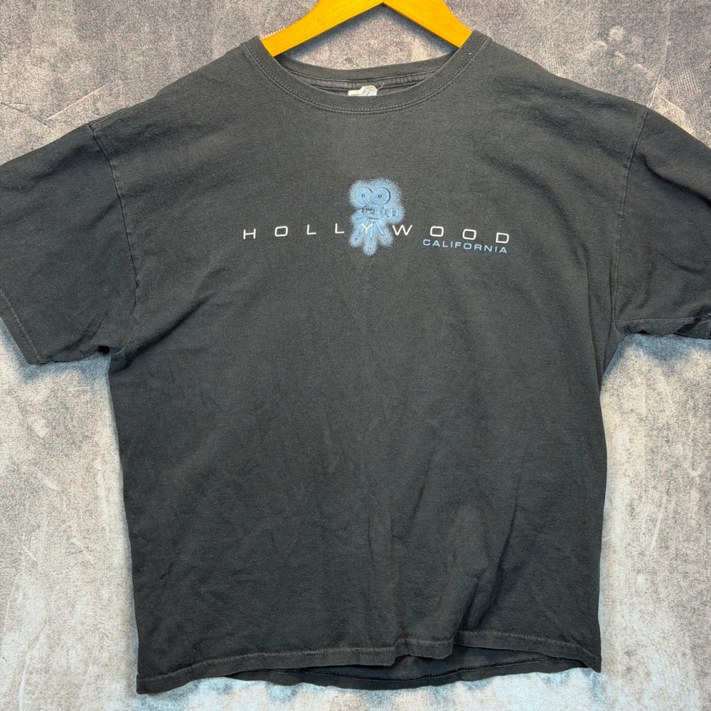 Anvil T-Shirt Mens Black Regular XL Hollywood California Graphic Tee